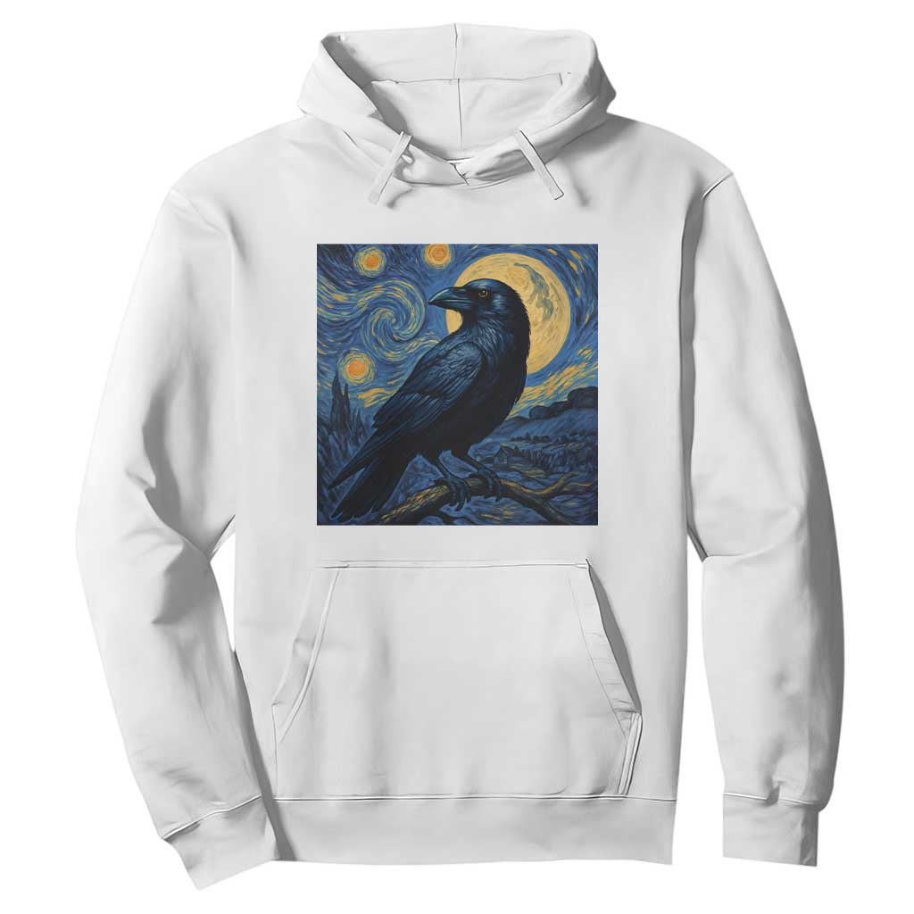 Starry Night Raven Moon Van Gogh Hoodie TS14 White Print Your Wear