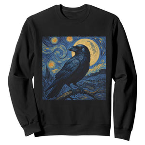 Starry Night Raven Moon Van Gogh Sweatshirt TS14 Black Print Your Wear