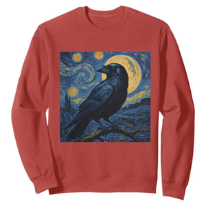 Starry Night Raven Moon Van Gogh Sweatshirt TS14 Red Print Your Wear
