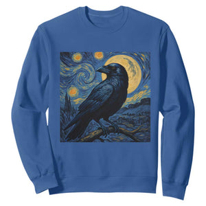 Starry Night Raven Moon Van Gogh Sweatshirt TS14 Royal Blue Print Your Wear