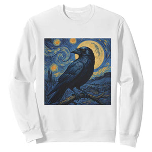 Starry Night Raven Moon Van Gogh Sweatshirt TS14 White Print Your Wear