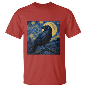 Starry Night Raven Moon Van Gogh T Shirt TS14 Red Print Your Wear