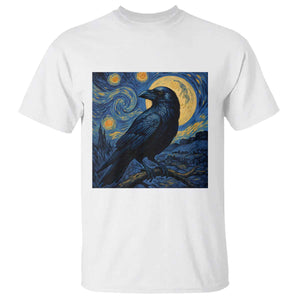 Starry Night Raven Moon Van Gogh T Shirt TS14 White Print Your Wear