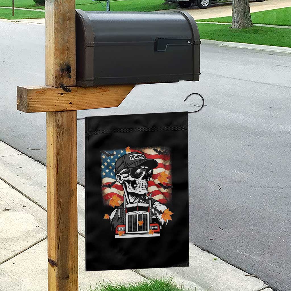 Patriotic Trucker Skeleton American Flag Garden Flag TS14 Print Your Wear