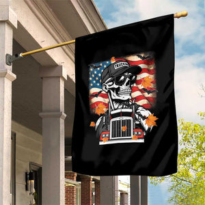 Patriotic Trucker Skeleton American Flag Garden Flag TS14 Print Your Wear
