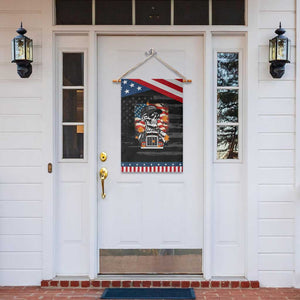 Patriotic Trucker Skeleton American Flag Garden Flag TS14 Print Your Wear
