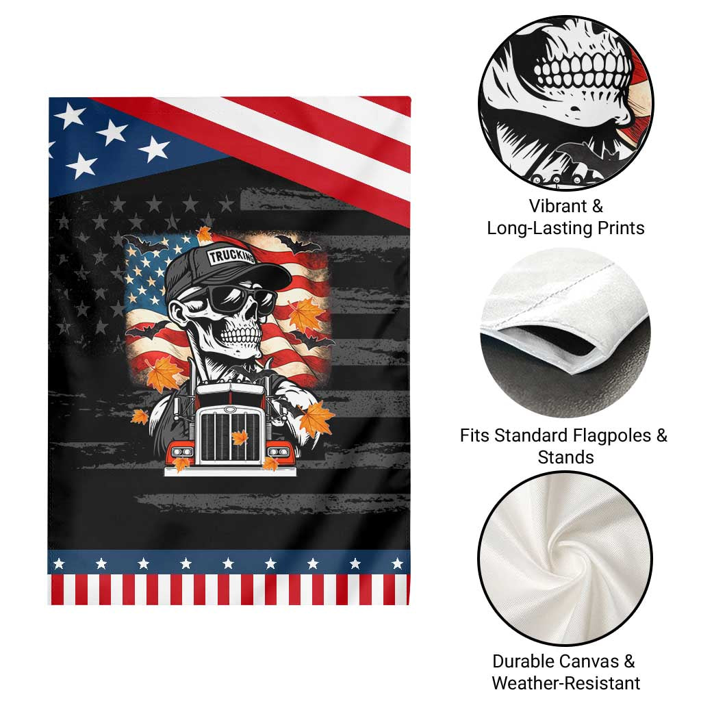 Patriotic Trucker Skeleton American Flag Garden Flag TS14 Print Your Wear