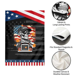 Patriotic Trucker Skeleton American Flag Garden Flag TS14 Print Your Wear
