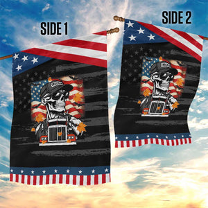 Patriotic Trucker Skeleton American Flag Garden Flag TS14 Print Your Wear