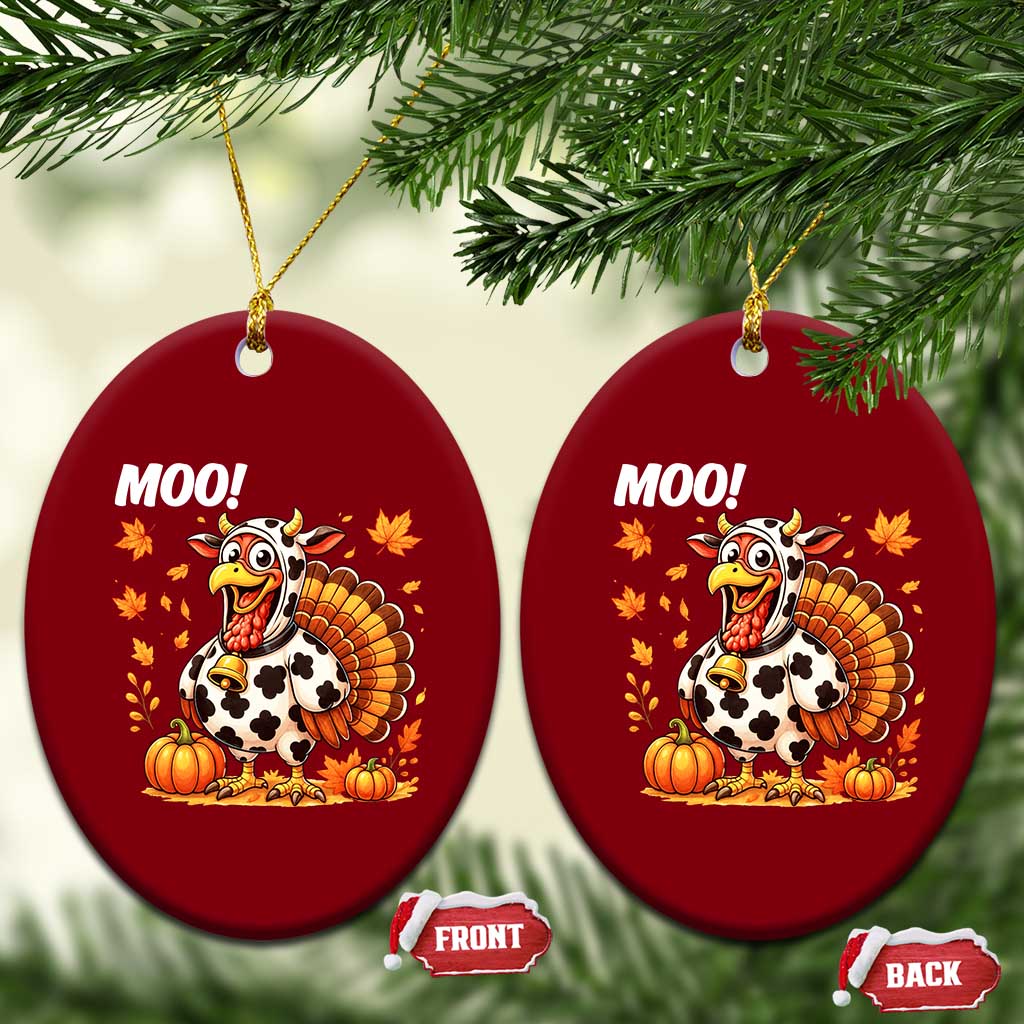 Funny Thanksgiving Ceramic Ornament Turkey Moo TS14 Print Your Wear