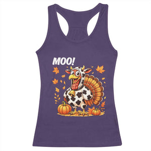 Funny Thanksgiving Racerback Tank Top Turkey Moo TS14 Purple Print Your Wear