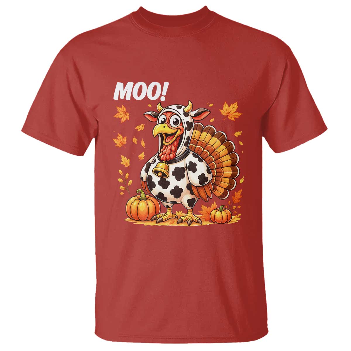 Funny Thanksgiving T Shirt Turkey Moo TS14 Red Print Your Wear
