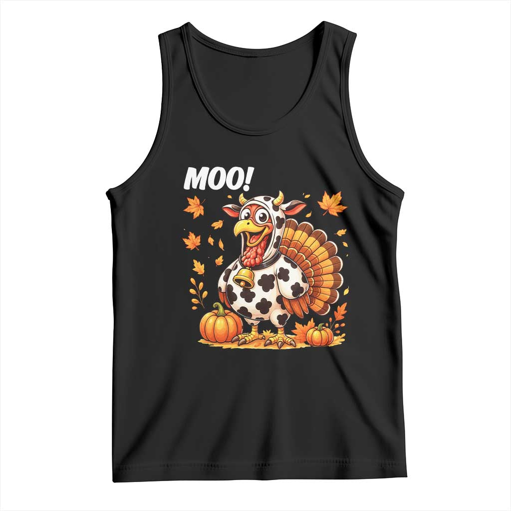 Funny Thanksgiving Tank Top Turkey Moo TS14 Black Print Your Wear