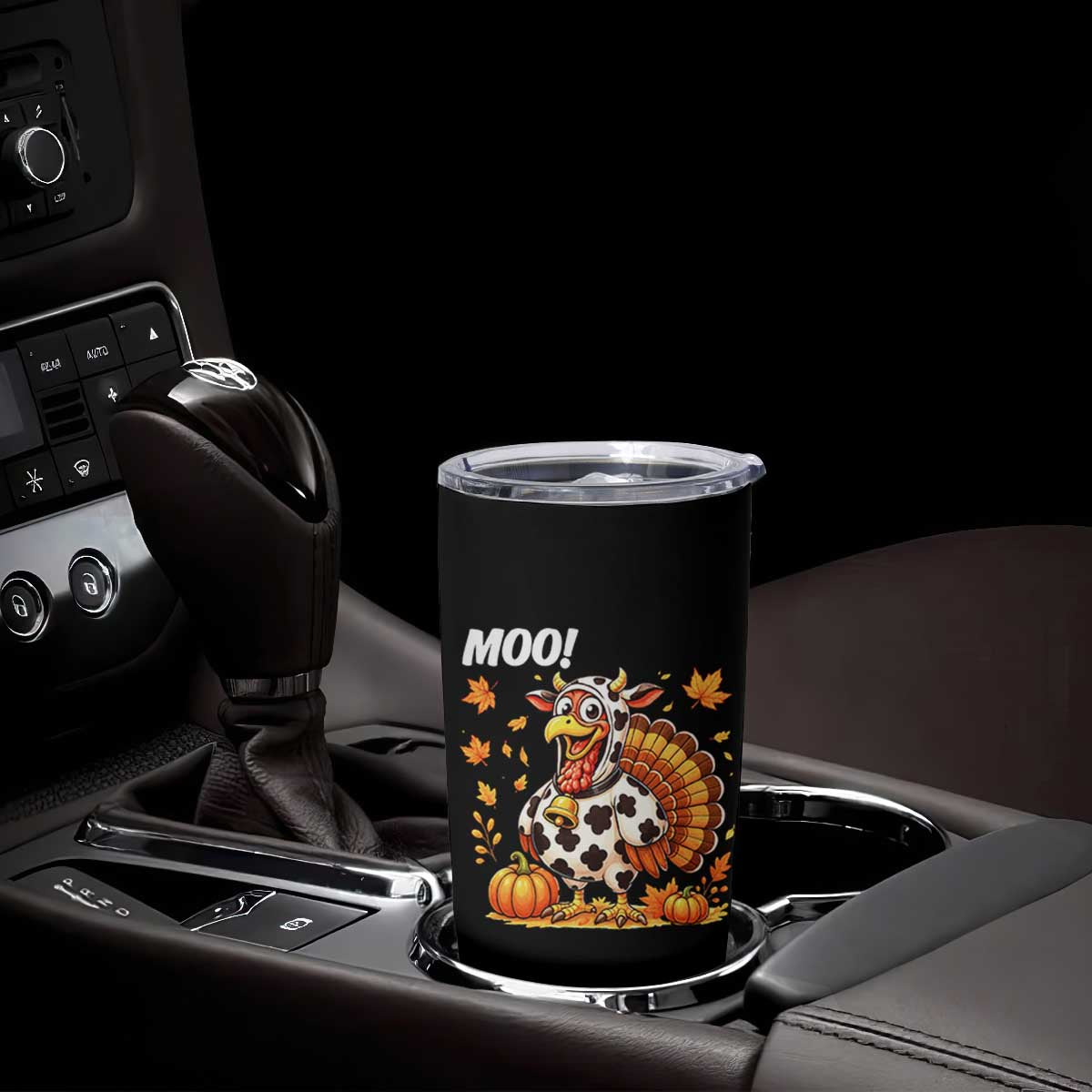 Funny Thanksgiving Tumbler Cup Turkey Moo TS14 Print Your Wear