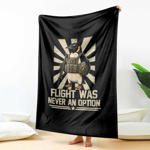 Flight was Never an Option Tactical Penguin Throw Blanket Funny Bird Meme TS14 Print Your Wear