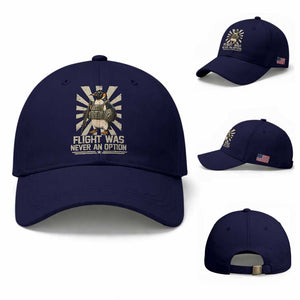 Flight was Never an Option Tactical Penguin Baseball Cap Funny Bird Meme TS14 Baseball Cap Universal Fit Dark Blue Print Your Wear