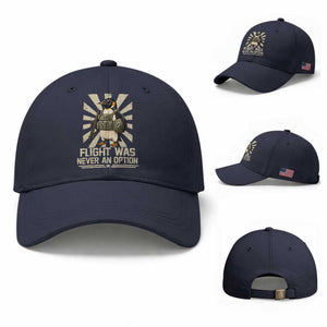 Flight was Never an Option Tactical Penguin Baseball Cap Funny Bird Meme TS14 Baseball Cap Universal Fit Navy Print Your Wear