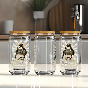 Flight was Never an Option Tactical Penguin Glass Can Funny Bird Meme TS14 Print Your Wear