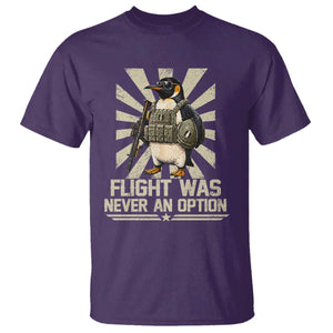 Flight was Never an Option Tactical Penguin T Shirt Funny Bird Meme TS14 Purple Print Your Wear