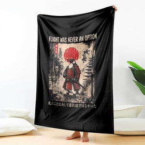 Flight was Never an Option Samurai Penguin Japanese Throw Blanket Vintage Graphic Ukiyo-e Art Funny TS14 Print Your Wear