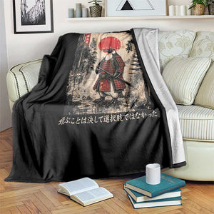 Flight was Never an Option Samurai Penguin Japanese Throw Blanket Vintage Graphic Ukiyo-e Art Funny TS14 Print Your Wear