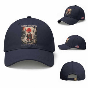 Flight was Never an Option Samurai Penguin Japanese Baseball Cap Vintage Graphic Ukiyo-e Art Funny TS14 Baseball Cap Universal Fit Navy Print Your Wear