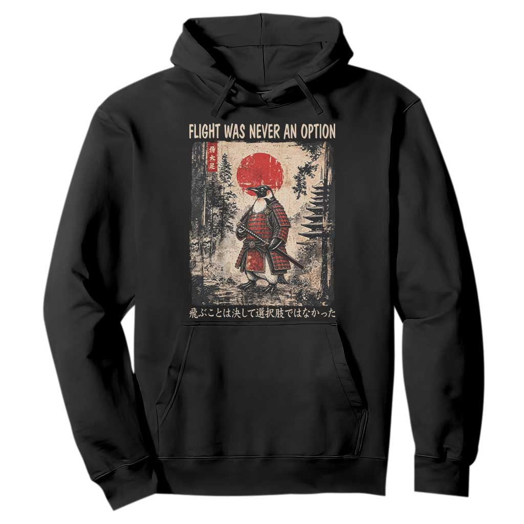 Flight was Never an Option Samurai Penguin Japanese Hoodie Vintage Graphic Ukiyo-e Art Funny TS14 Black Print Your Wear