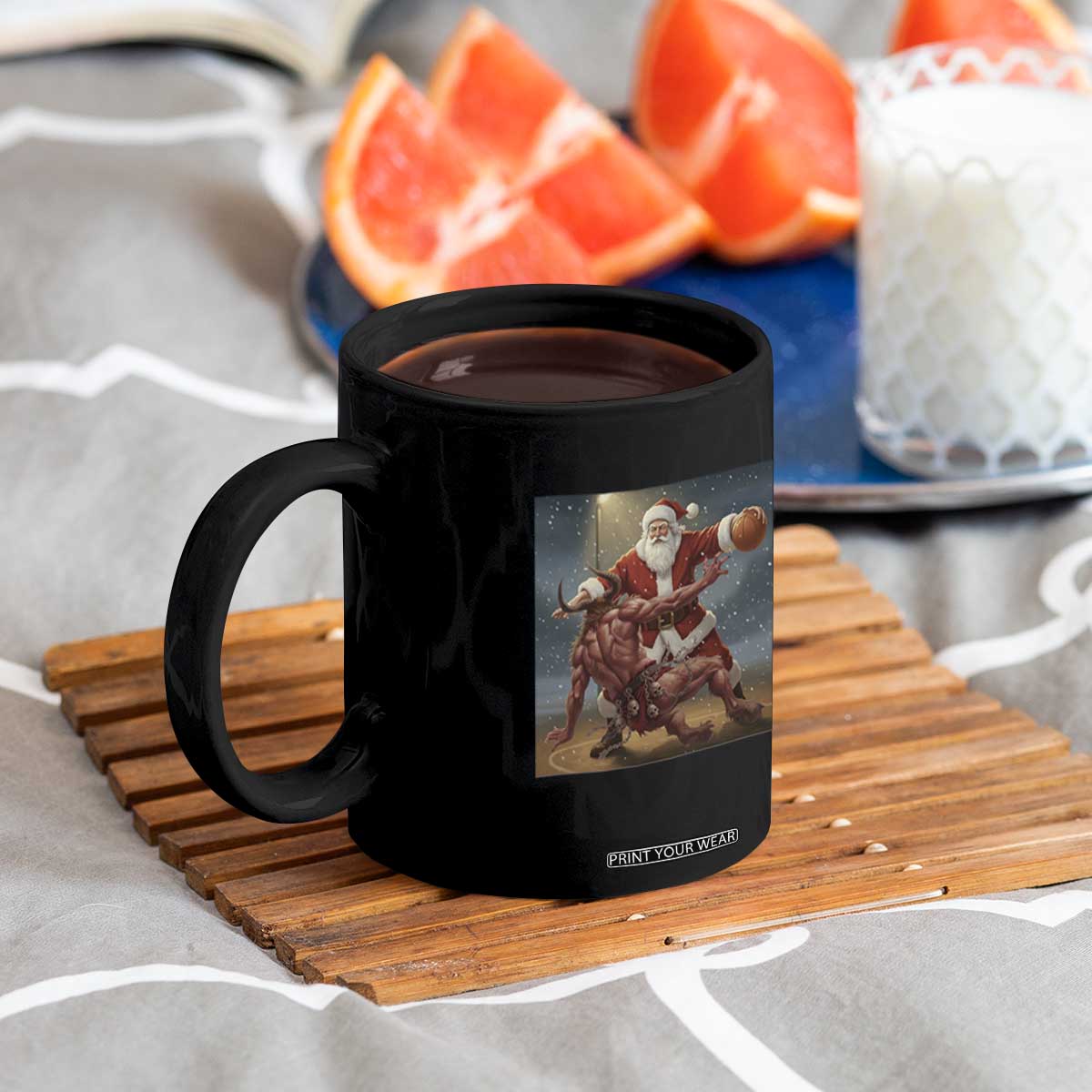 Funny Santa Basketball Coffee Mug Satan Christmas Meme TS14 Print Your Wear