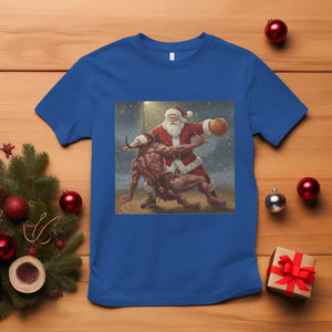Funny Santa Basketball T Shirt Satan Christmas Meme TS14 Royal Blue Print Your Wear