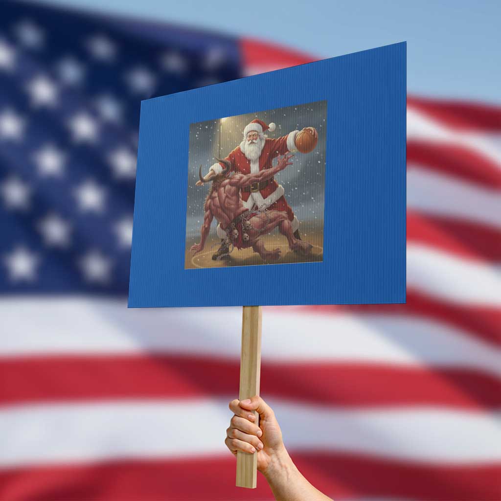 Funny Santa Basketball Protest Sign Satan Christmas Meme TS14 Horizontal 18