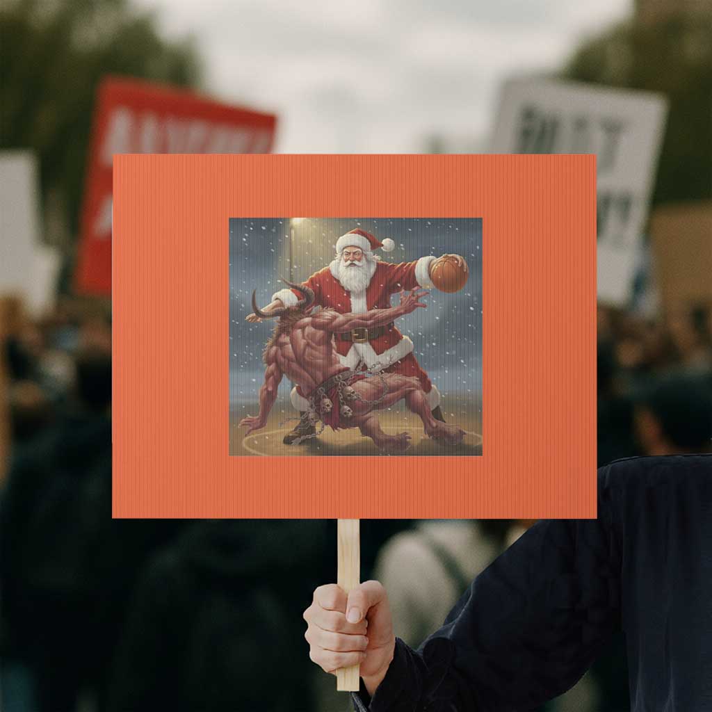 Funny Santa Basketball Protest Sign Satan Christmas Meme TS14 Horizontal 18