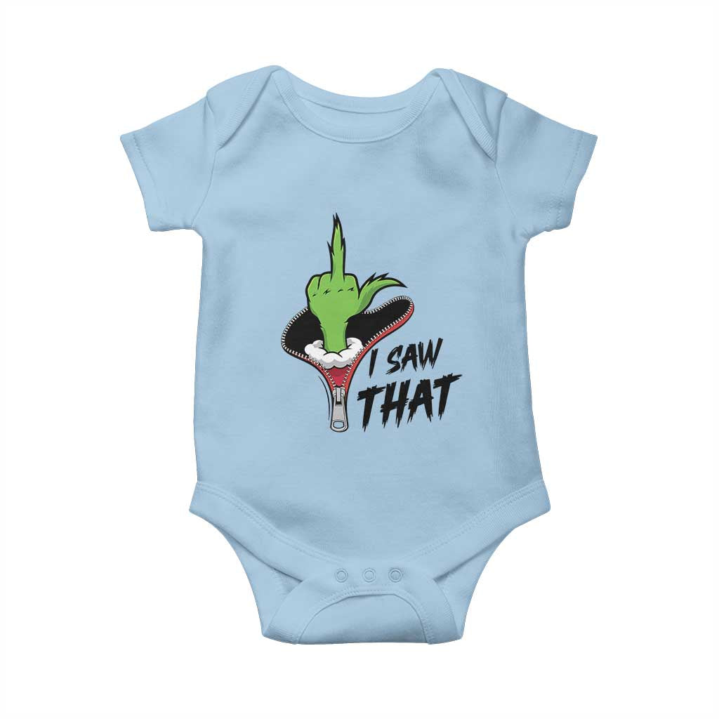 I Saw That Baby Onesie Funny Elf Hand Christmas TS14 Light Blue Print Your Wear