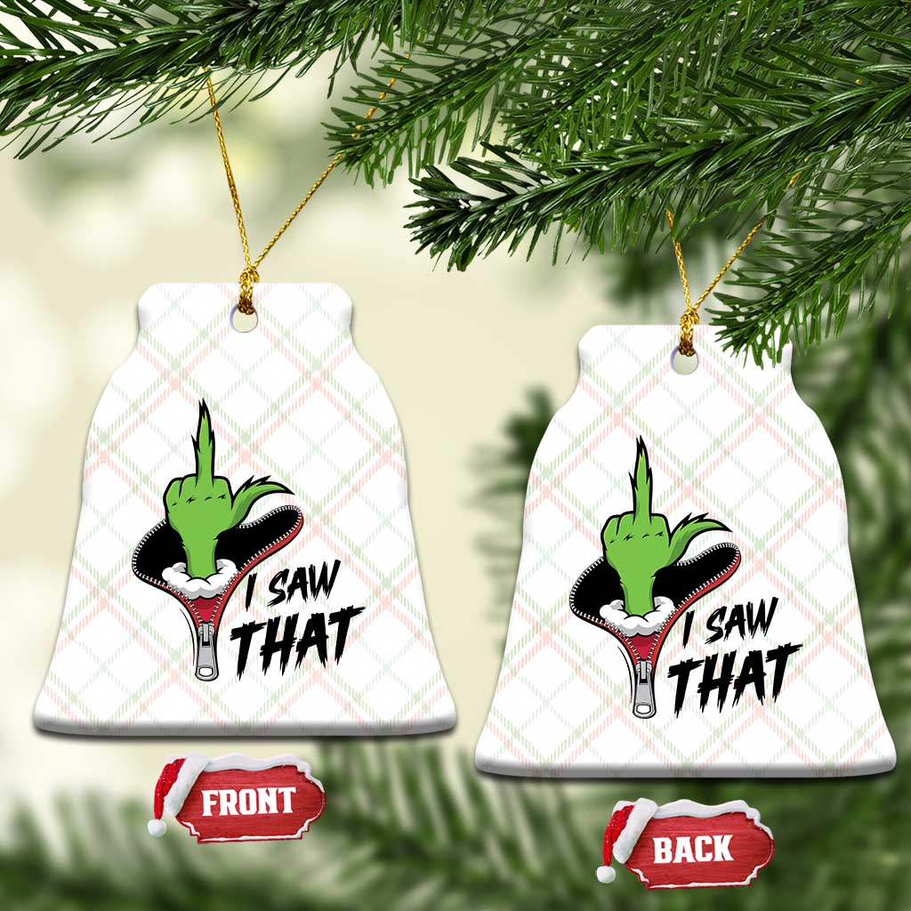 I Saw That Ceramic Ornament Funny Elf Hand Xmas TS14 Print Your Wear