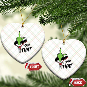 I Saw That Ceramic Ornament Funny Elf Hand Xmas TS14 Print Your Wear