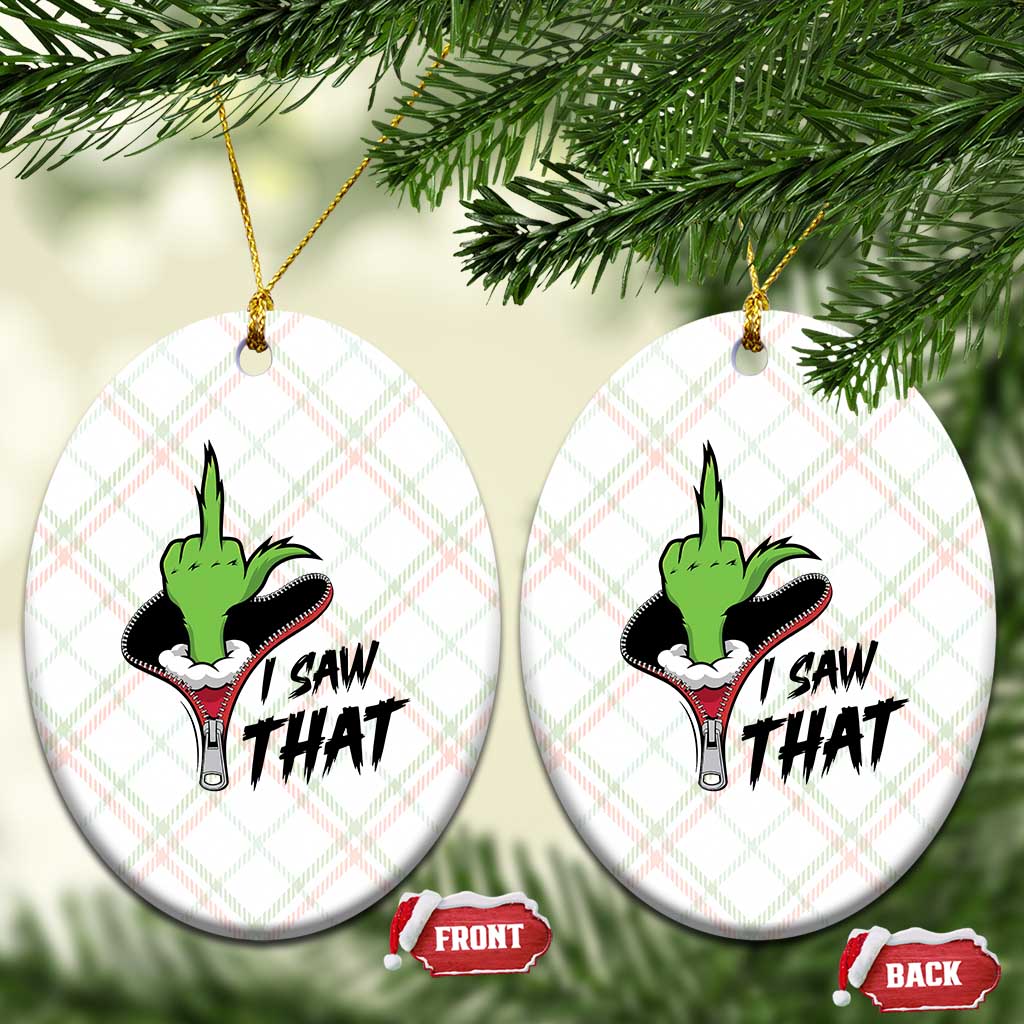 I Saw That Ceramic Ornament Funny Elf Hand Xmas TS14 Print Your Wear
