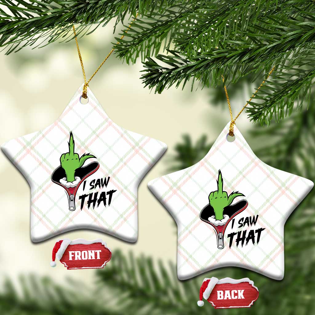 I Saw That Ceramic Ornament Funny Elf Hand Xmas TS14 Print Your Wear