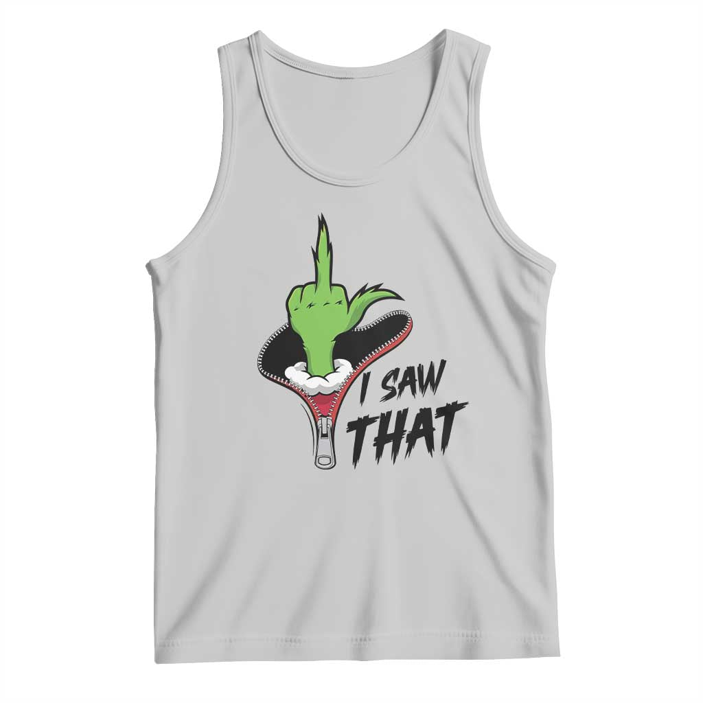I Saw That Tank Top Funny Elf Hand Christmas TS14 Ash Print Your Wear