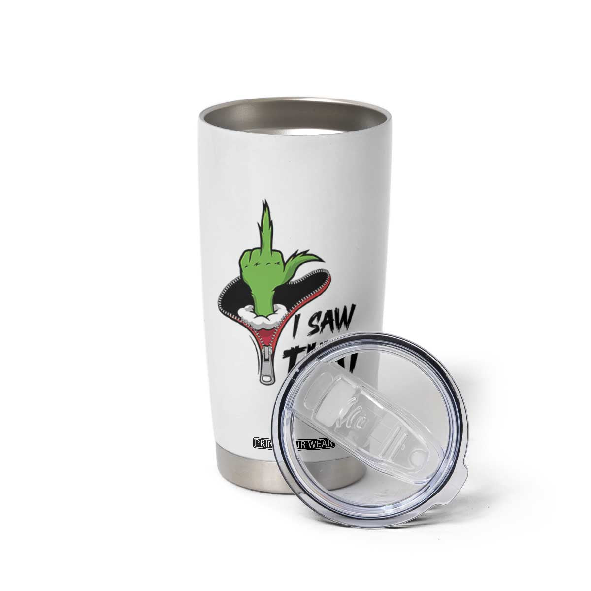 I Saw That Tumbler Cup Funny Elf Hand Christmas TS14 Print Your Wear