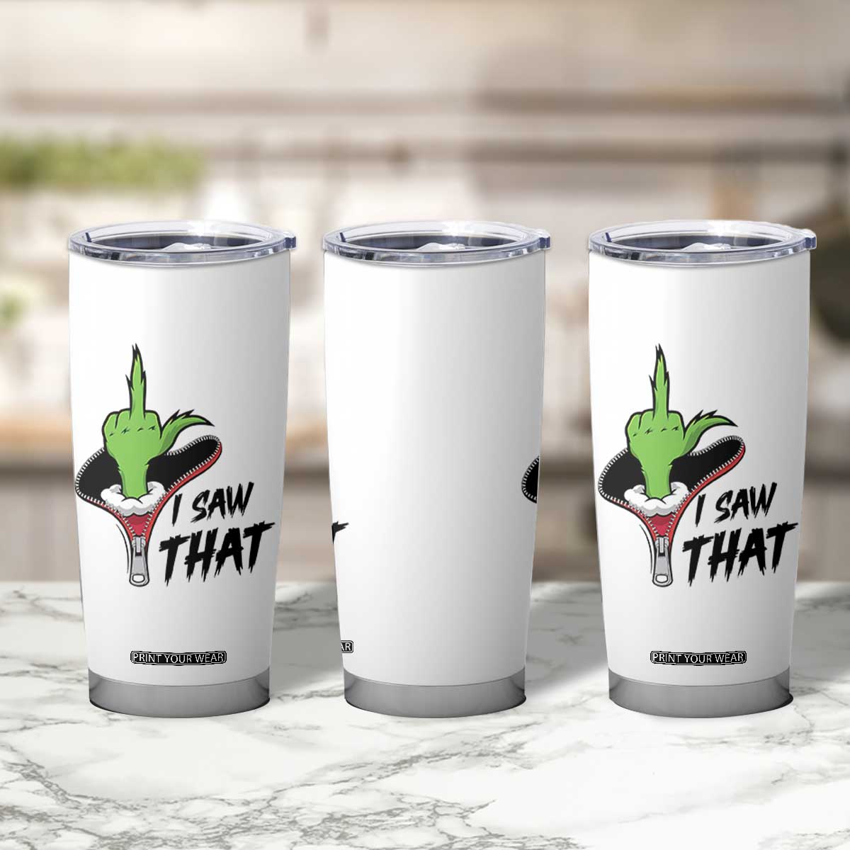I Saw That Tumbler Cup Funny Elf Hand Christmas TS14 Print Your Wear