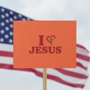 Jesus Christian Protest Sign Religious Faith Inspirational Bible Verse TS14 Horizontal 18" × 24" Orange Print Your Wear