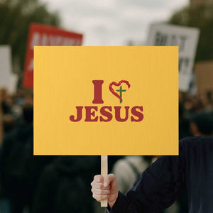 Jesus Christian Protest Sign Religious Faith Inspirational Bible Verse TS14 Horizontal 18" × 24" Yellow Print Your Wear