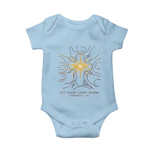 Jesus Christian Baby Onesie Let Your Light Shine Matthew 5:16 TS14 Light Blue Print Your Wear