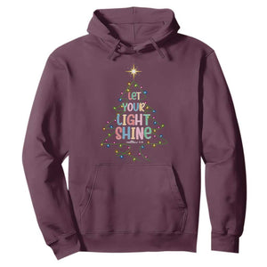 Jesus Christmas Hoodie Let Your Light Shine Matthew 5:16 TS14 Maroon Print Your Wear
