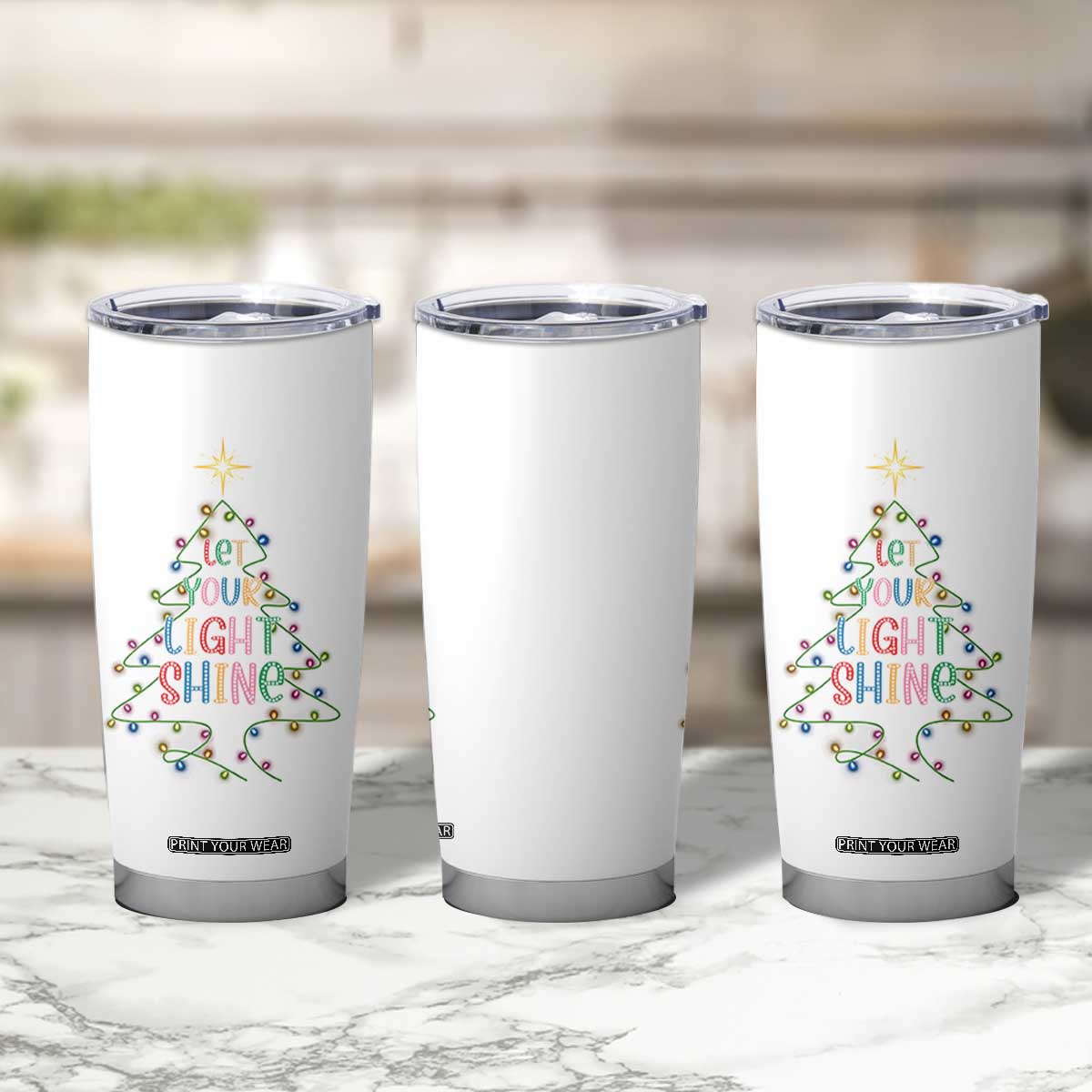 Jesus Christmas Tumbler Cup Let Your Light Shine Matthew 5:16 TS14 Print Your Wear