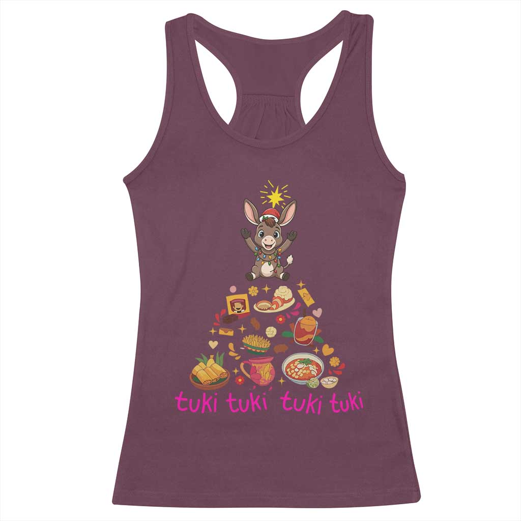 Mi Burrito Sabanero Racerback Tank Top Donkey Mexican Christmas TS14 Maroon Print Your Wear
