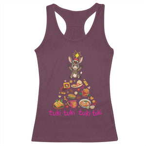 Mi Burrito Sabanero Racerback Tank Top Donkey Mexican Christmas TS14 Maroon Print Your Wear