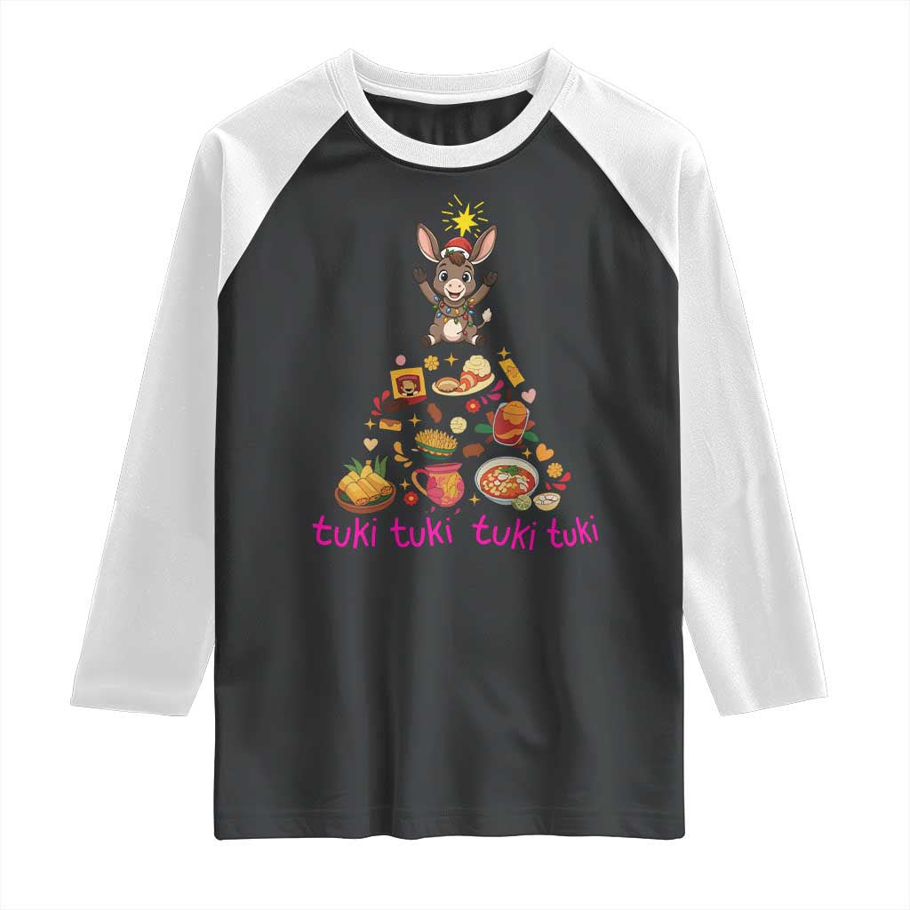 Mi Burrito Sabanero Raglan Shirt Donkey Mexican Christmas TS14 Black White Print Your Wear