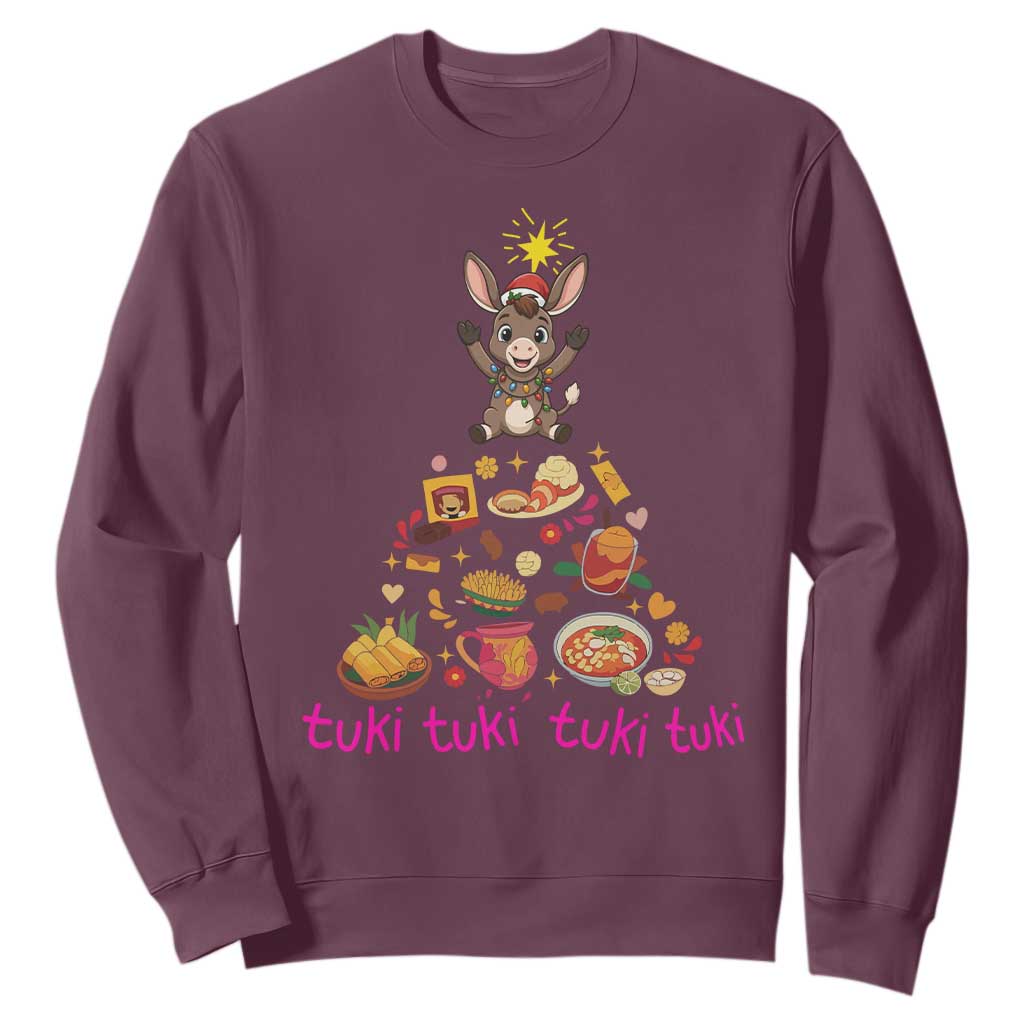 Mi Burrito Sabanero Sweatshirt Donkey Mexican Christmas TS14 Maroon Print Your Wear