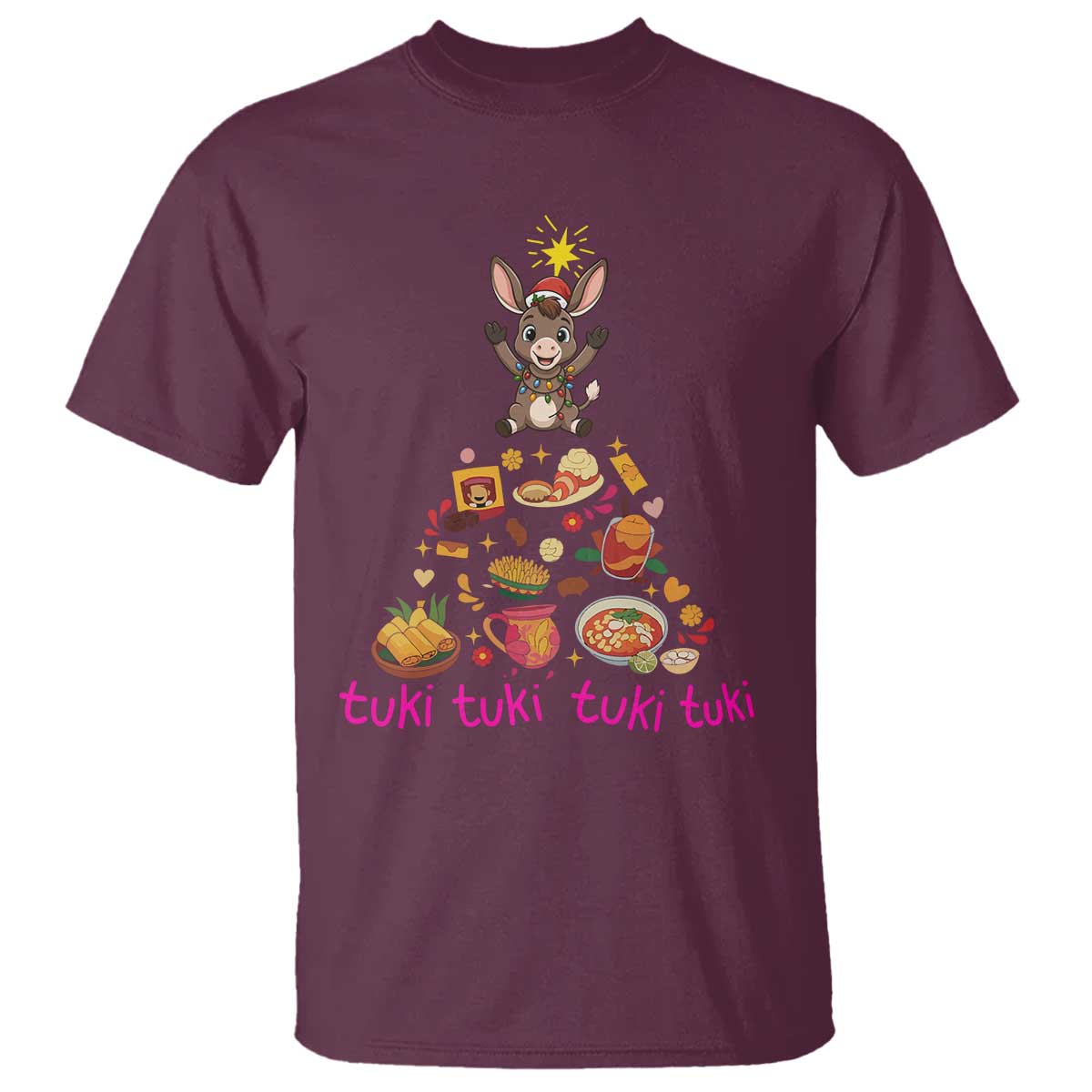 Mi Burrito Sabanero T Shirt Donkey Mexican Christmas TS14 Maroon Print Your Wear