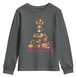 Mi Burrito Sabanero Youth Sweatshirt Donkey Mexican Christmas TS14 Dark Heather Print Your Wear